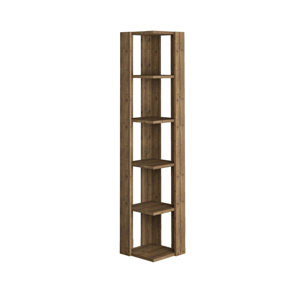 Libreria in legno "Nati" - 32 x 32 x 161 cm - Marrone