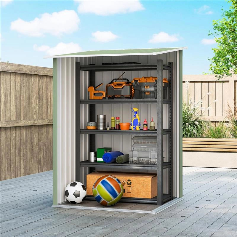 CASETTA DA GIARDINO PORTA ATTREZZI IN ACCIAIO GALVANIZZATO CON PORTA, 100X104X160 CM, VERDE CHIARO