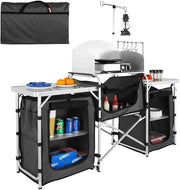 Cucina da Campeggio - Cucina da Campeggio Inclinabile - Cassetta da Campeggio - Cucina da Campeggio - Cucina Esterna - Cucina Mobili - Cassetti - Tavoli - Dimensioni: 174x176x46cm - Colore: Nero