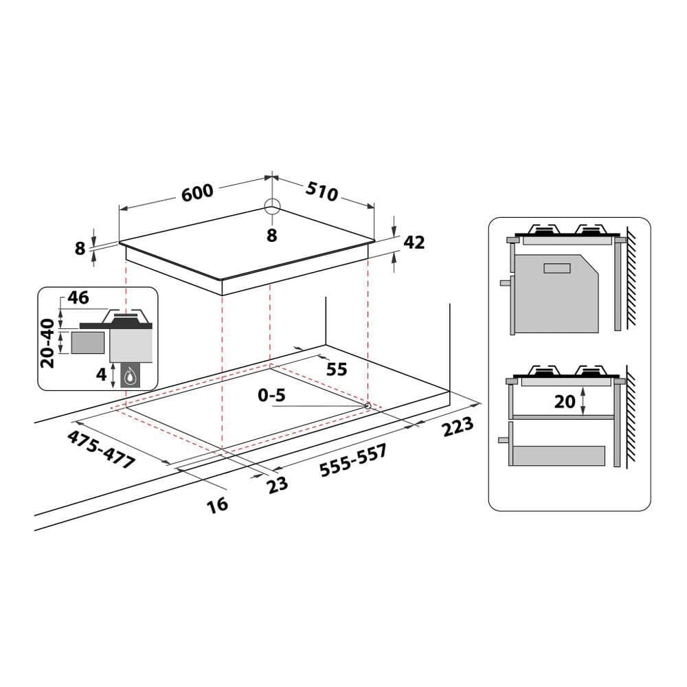 Hotpoint Ariston Piano cottura a gas Hotpoint FTGHG 641 D/HA(BK)