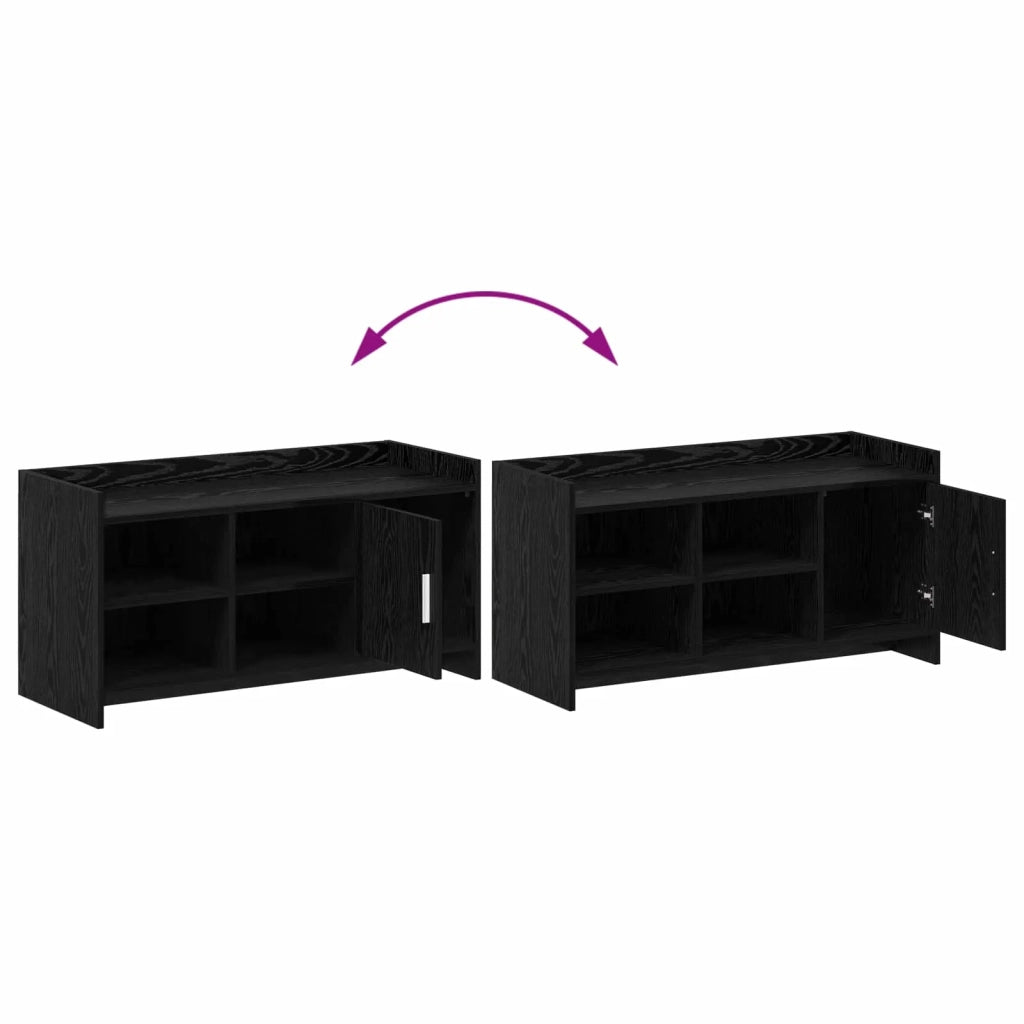 Mobile per scarpe con porta Rovere Nero 100 x 39,5 x 51 cm 8011356