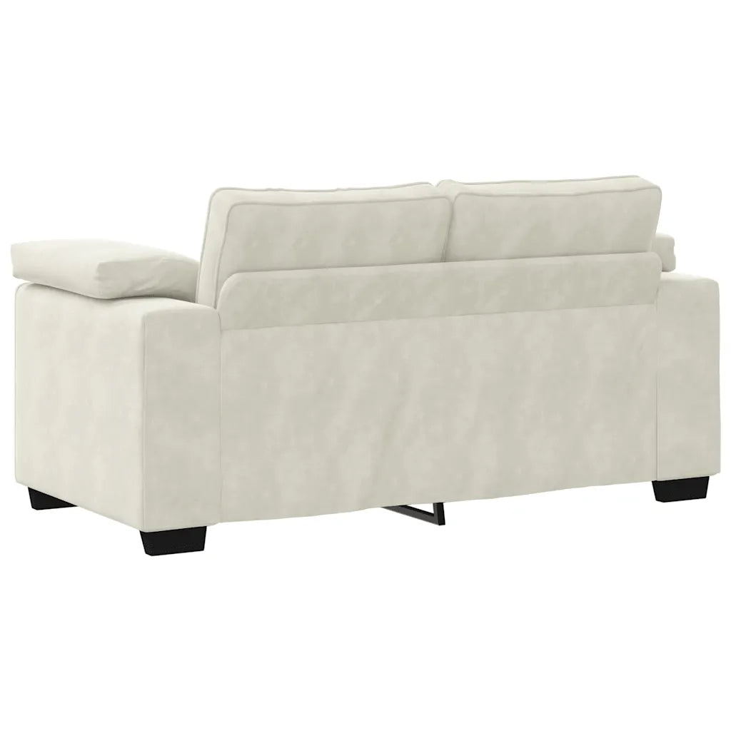 Set di Divani 3 pz con Cuscini Crema in Velluto 3324675