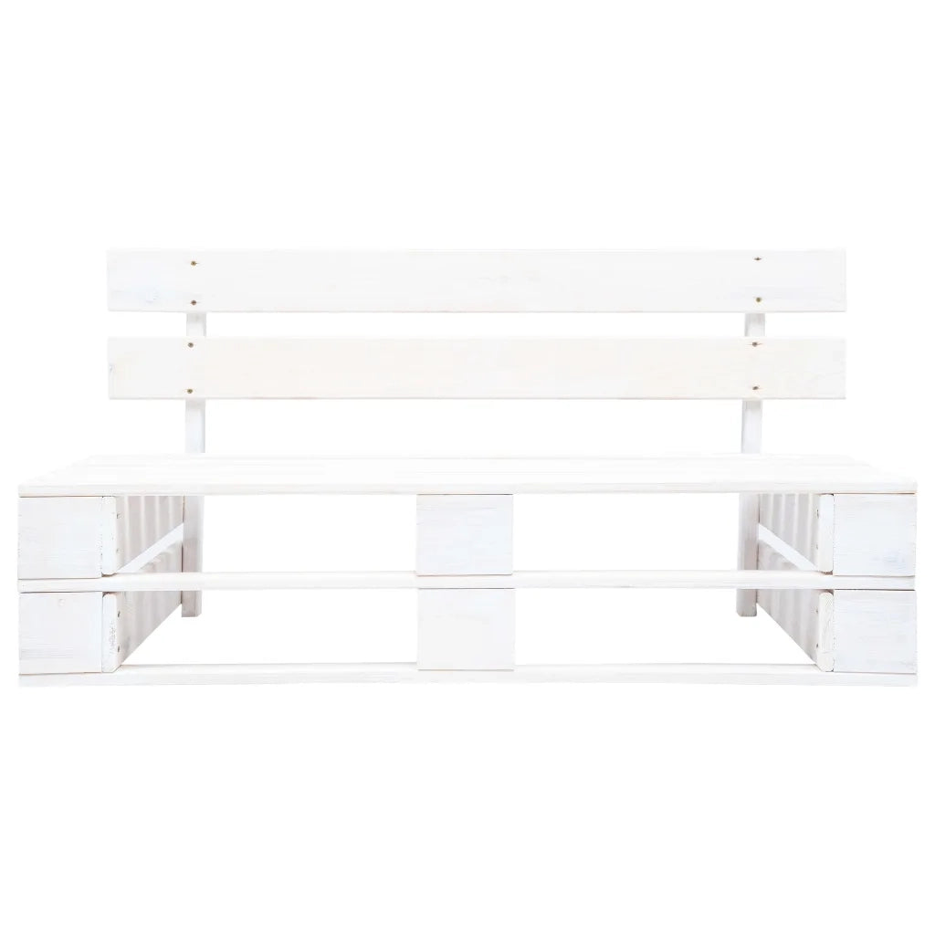 Panca da Giardino su Pallet in Legno Bianco