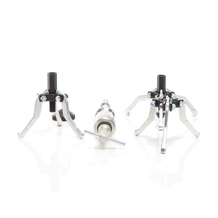 Set 5 pezzi estrattori a 3 bracci per cuscinetti interni ed esterni con martello scorrevole