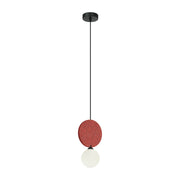 Lampada a sospensione Andrea nera feltro rosso G9 Italux