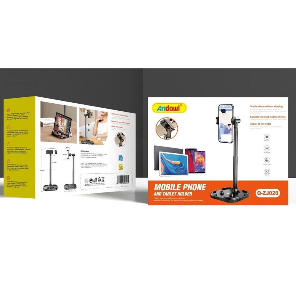 Trade Shop - Supporto Da Tavolo Per Telefoni Cellulari Tablet Con Clip Rotazione Regolabile Q-zj020 -
