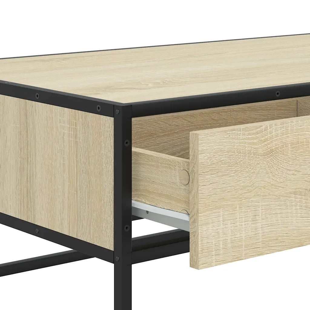 Tavolino Salotto Rovere Sonoma 100x50x35 cm Multistrato Metallo 848780