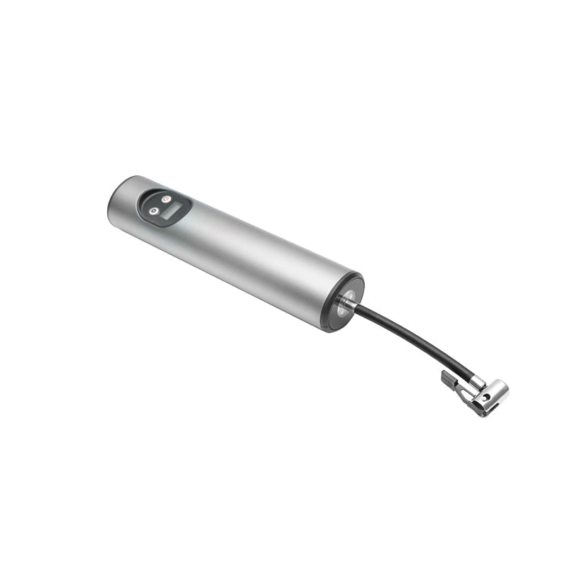 Compressore d’aria portatile grigio scuro 12,4V batteria 6000 mAh ricaricabile 250x56x47 mm con accessor