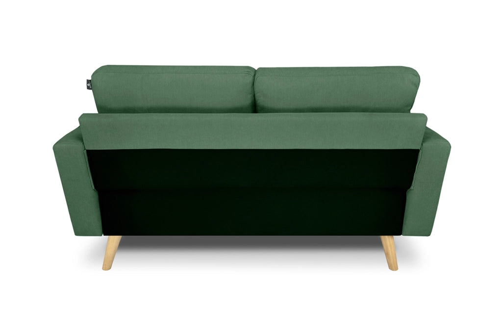 Divano 2 posti in tessuto vellutato verde abete piedi in legno - Chloe - DI2P-CH38FBC-PL