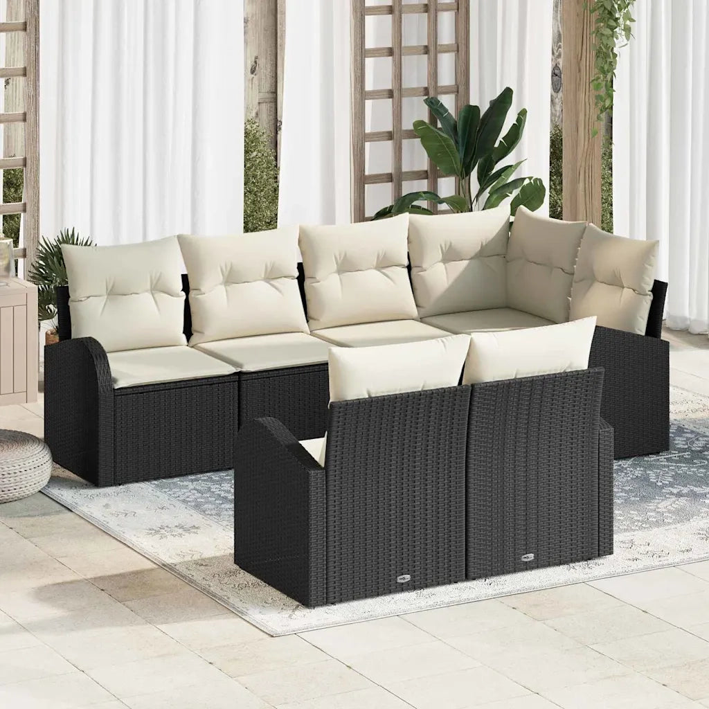 Set Divano da Giardino Nero polyrattan 3346077