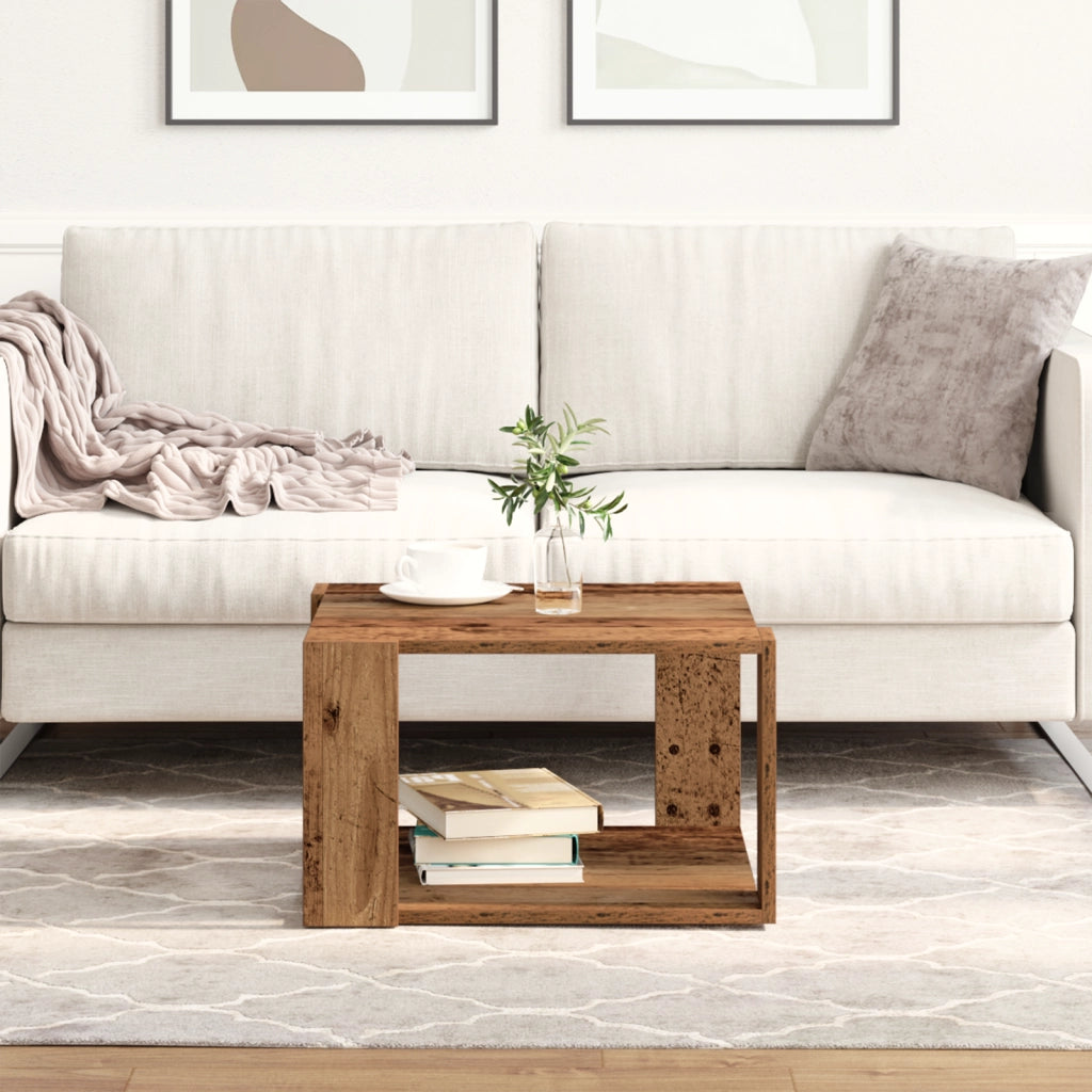 Tavolino da caffÃ¨ Legno Storicizzato 51,5x51,5x30 cm Legno ingegnerizzato