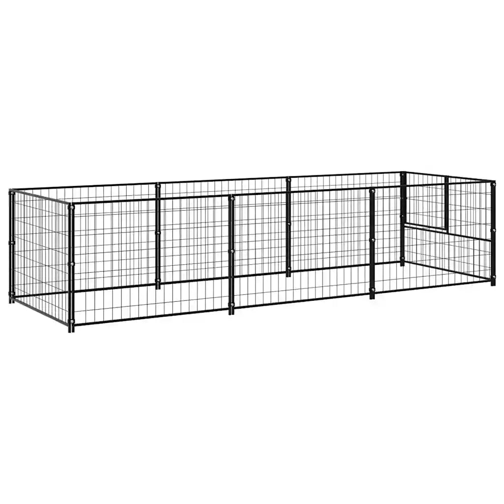 Gabbia per Cani Nera 3 m² in Acciaio 3082093