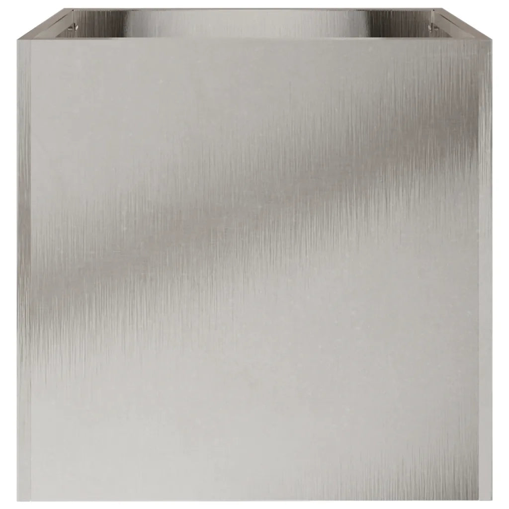 Fioriera | Cassetta per fiori | Vaso Argento 32x30x29 cm in Acciaio Inox