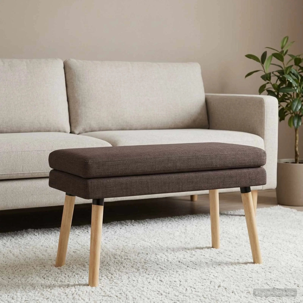 Panchina a doppio strato Marrone Scuro 80 x 40 x 47 cm Tessuto 42038435