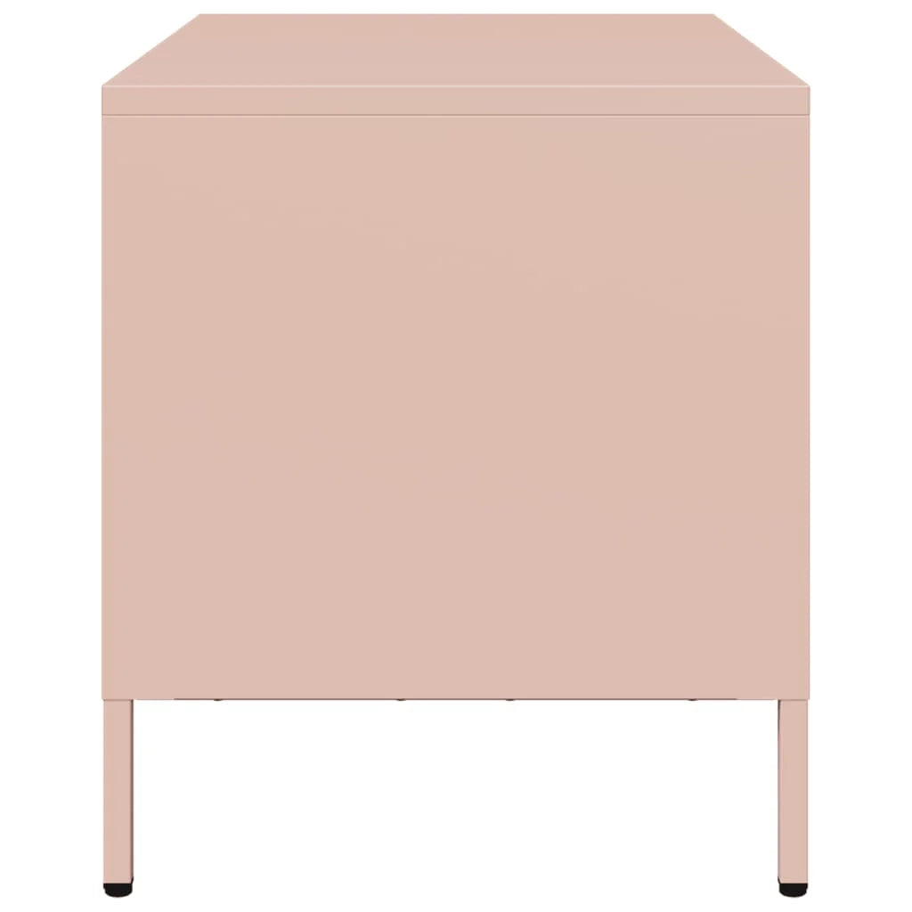 Mobile TV multimediale scaffale TV credenza TV sala da pranzo soggiorno camera da letto rosa 68 x 39 x 43,5 cm acciaio laminato a freddo rosa 02_0028296