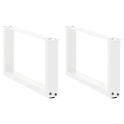 Set di 2 gambe robuste per tavolino da caffè a forma di U 60 x 30 cm con piedini regolabili design moderno acciaio bianco 02_0057381