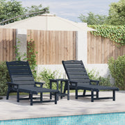 Set da Giardino  3 Pezzi Blu Navy HDPE