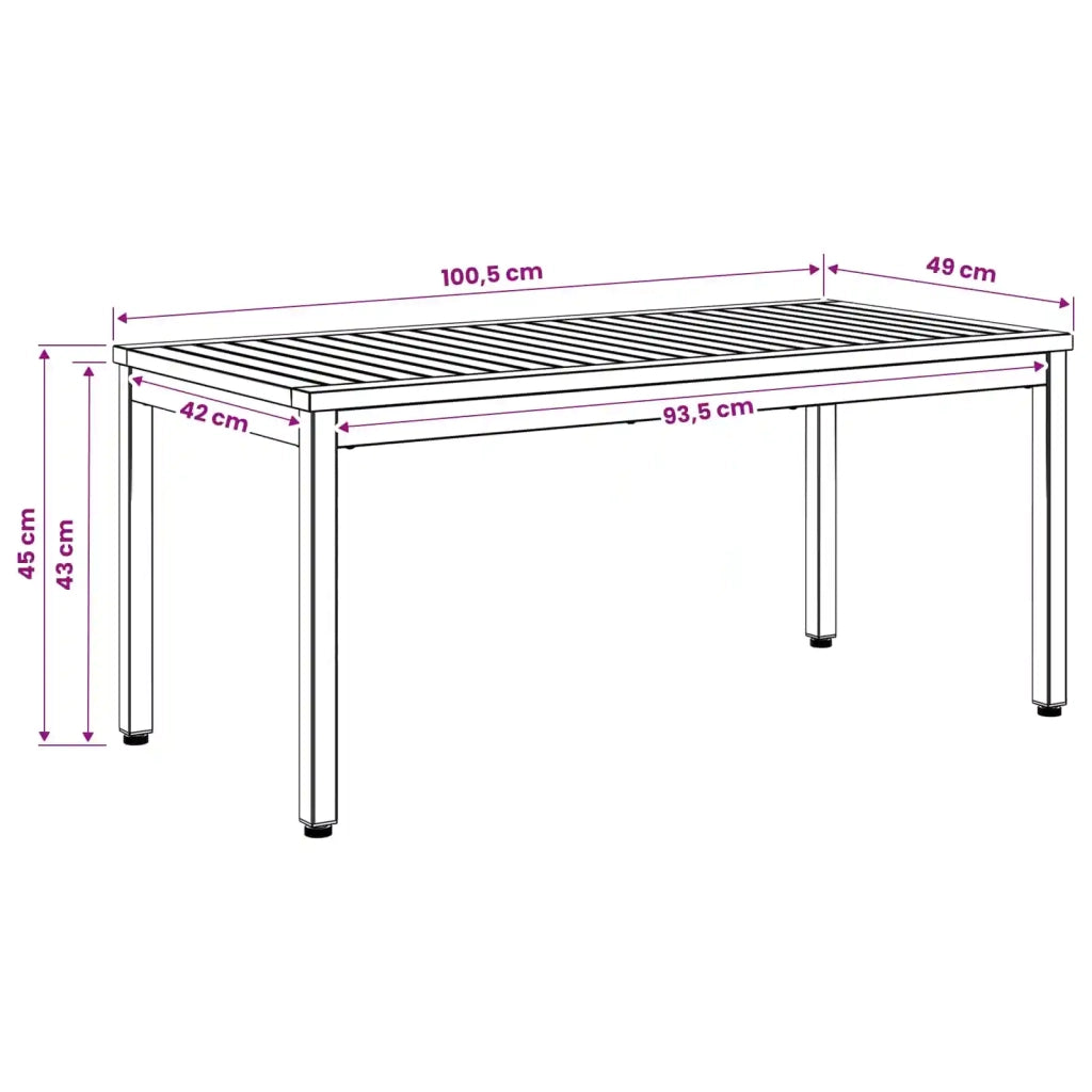 Tavolino da salotto Bianco 50 x 100,5 x 45 cm 901741