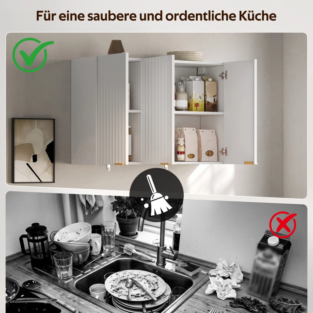 ARMADIO DA PARETE a 3 ante 90 x 29 x 60 cm MDF Bianco
