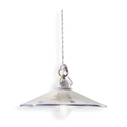 Sospensione Classica Asti Ceramica E Ottone Decorato Filo Blu 30Cm 1 Luce E27
