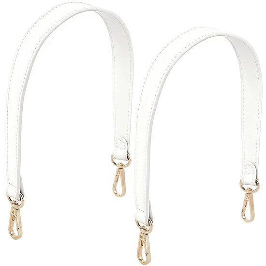 Borsa da spalla in pelle PU per donna, 48cm, maniglione corto, 2,5 cm di larghezza, cinturino in pelle con chiusura a girocollo e clip per borsa da spalla DIY (bianco)