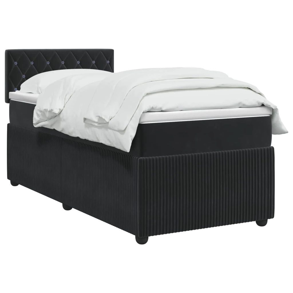 Letto box spring con materasso Nero 80 x 200 cm Velluto 3451561