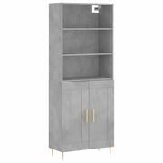 Credenza | Madia | Buffet da pranzo | Armadio da pranzo Grigio Cemento 69,5x34x180 cm in Legno Multistrato