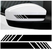 Set di due adesivi per specchiera auto riflettenti - Universali - PET - Autoadesivi decorativi per specchiera posteriore - 14 x 3 cm