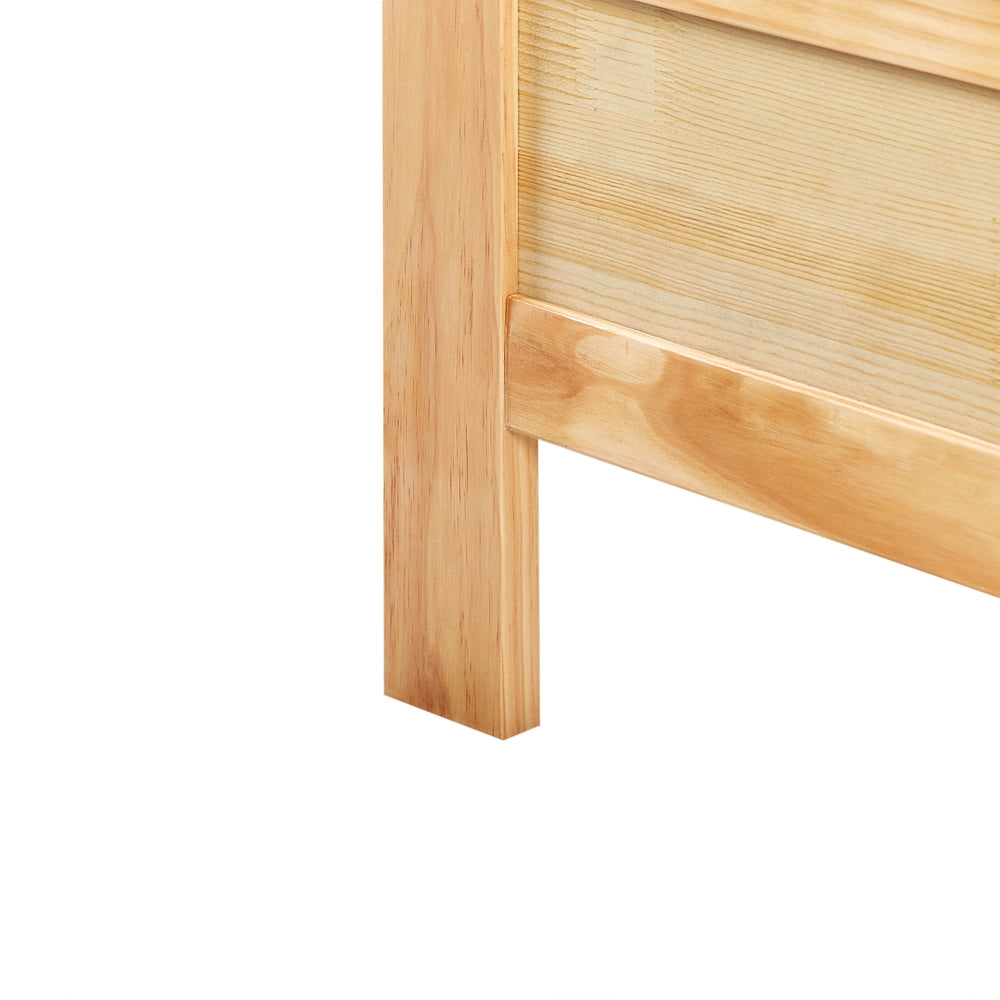 Letto matrimoniale moderno in legno massiccio con doghe in marrone chiaro 140 x 200 cm stile scandinavo