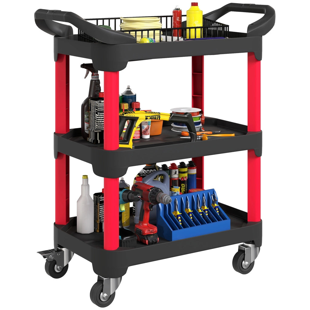 Carrello Portautensili 3 Livelli ¨C zephmum ¨C Nero, Plastica