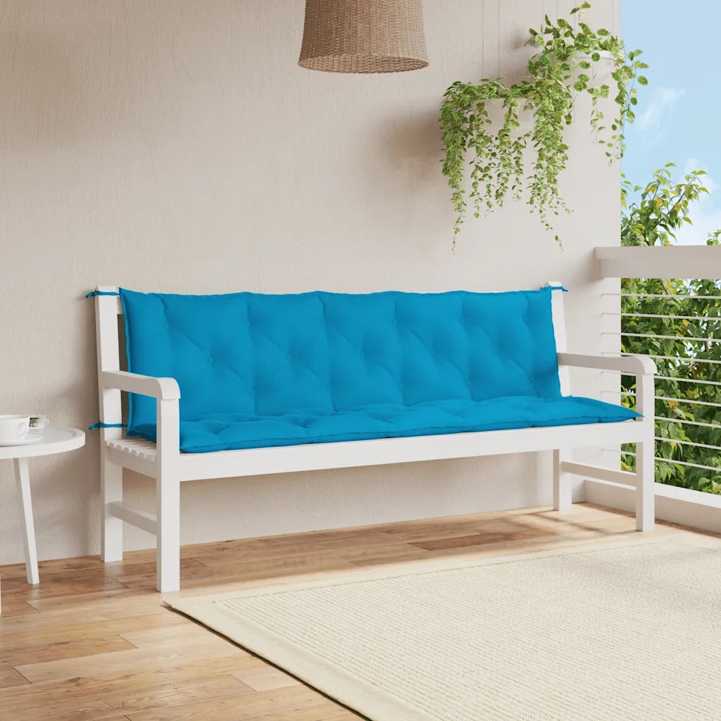 Cuscino per Panca Azzurro 180x(50+50)x7 cm in Tessuto Oxford