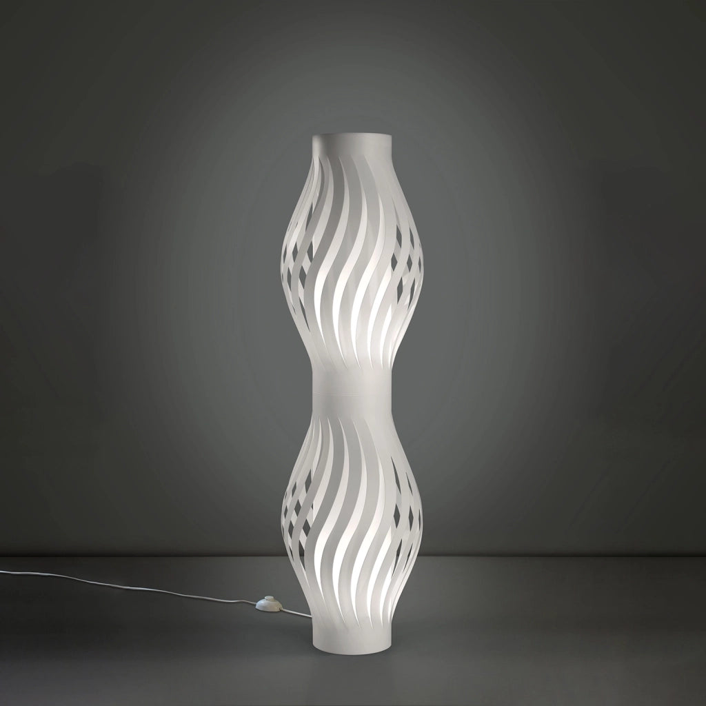 Piantana Moderna Helios Polilux ® Bianco 2 Luci E27 H123Cm