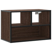 Mobile porta TV a parete pratico in stile industriale 60 x 31 x 39,5 cm realizzato in legno composito di rovere marrone 02_0049624