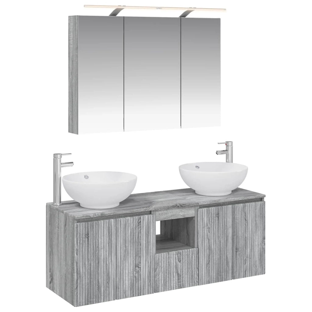 Set di Armadi da Bagno 4 pcs Sonoma grigio Legno ingegnerizzato 3406500