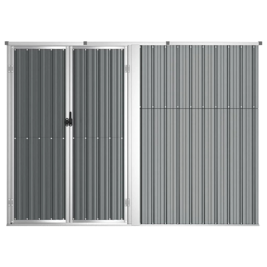 Casetta da giardino cabina ripostiglio casetta da esterno robusta casetta per attrezzi 225 x 89 x 161 cm acciaio zincato grigio 02_0022416