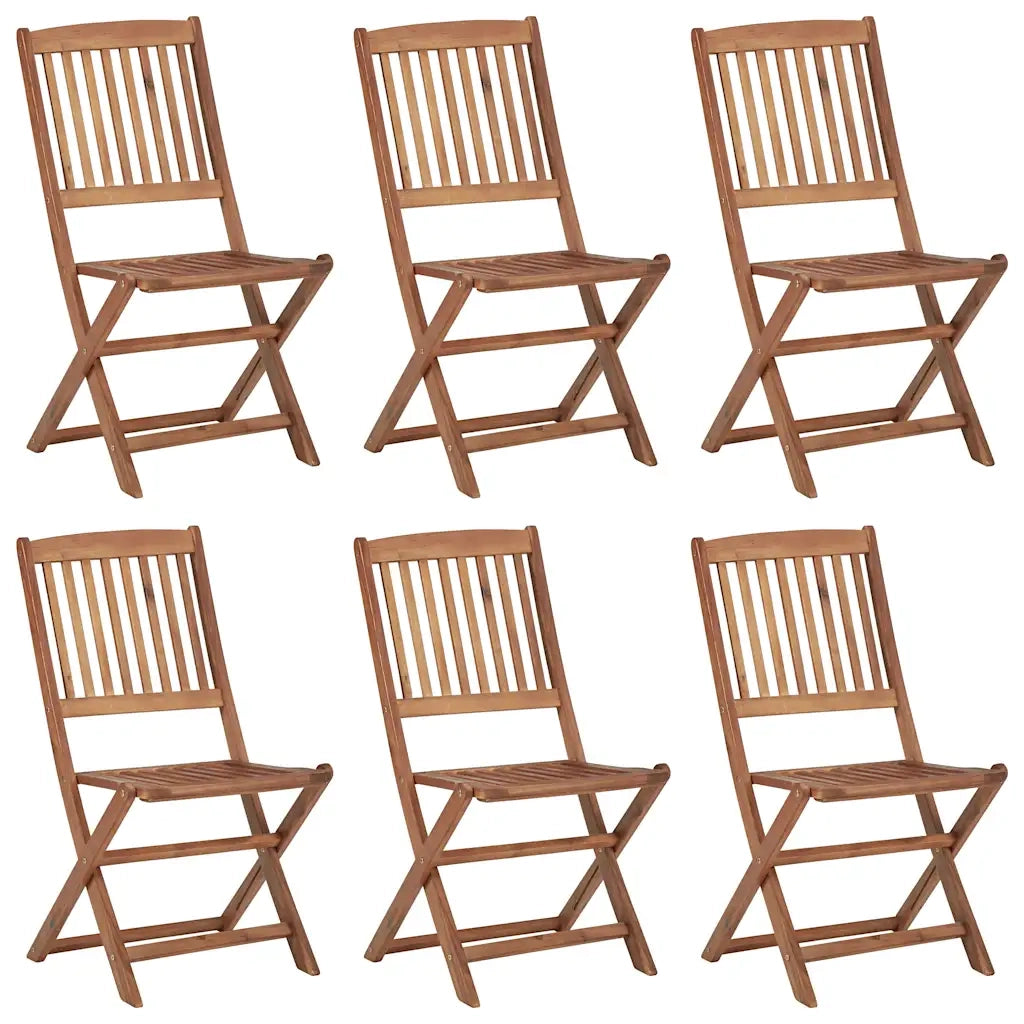 Sedie da Giardino Pieghevoli 6 pz con Cuscini Massello Acacia cod mxl 76233