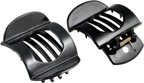 Accessori per capelli in plastica nera - Set di 2 pezzi - Clip per capelli con clip piccolo