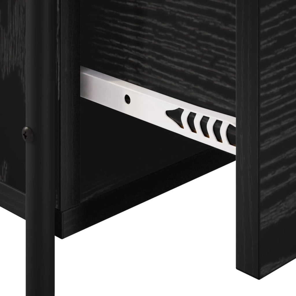 Mobiletto da Letto Appeso Rovere Nero 40 x 30 x 60 cm 8013566