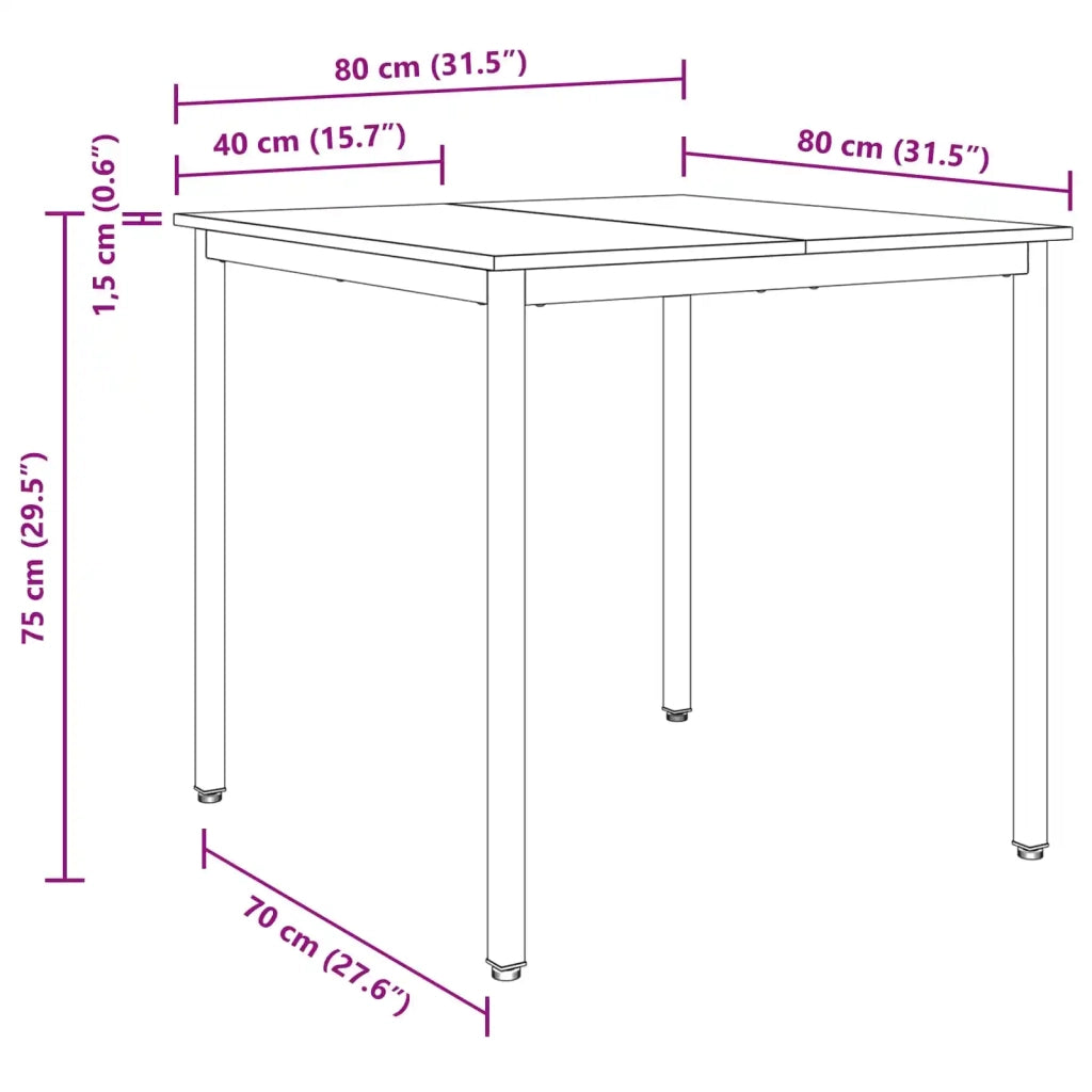 Tavoli da pranzo 80 x 80 x 75 cm METALLO 892631