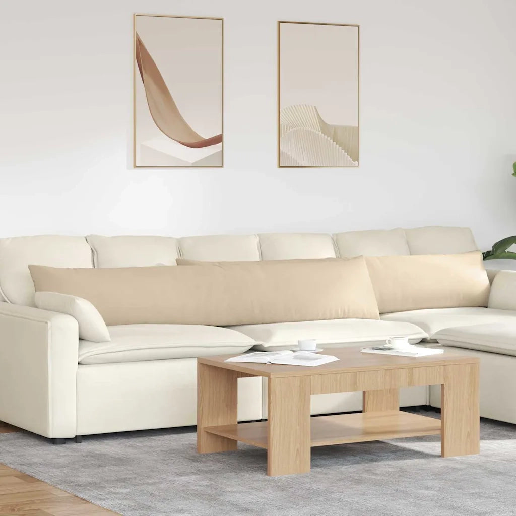 Cuscini da Divano 2 pcs Crema 200 x 40 cm Tessuto