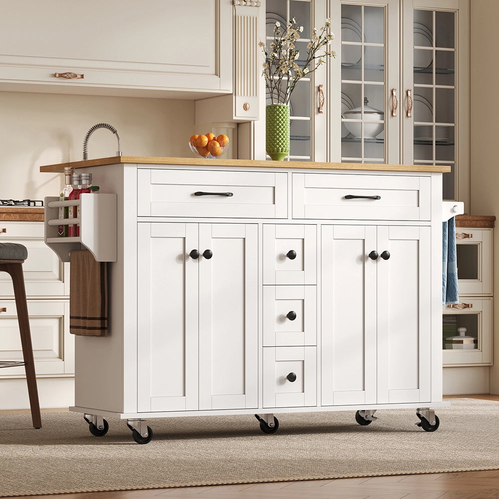 Carrello cucina - Xylo - 120x65cm 5 cassetti estensibile