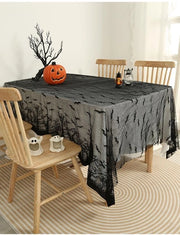 Tavolo Coperto Halloween - Tavolo Coperto con Bordini - Tavolo Coperto Quadrato - Asciugabile Tavolo Coperto - Decorazione da Festa - 140 x 350 cm - Tavolo Coperto da Festa