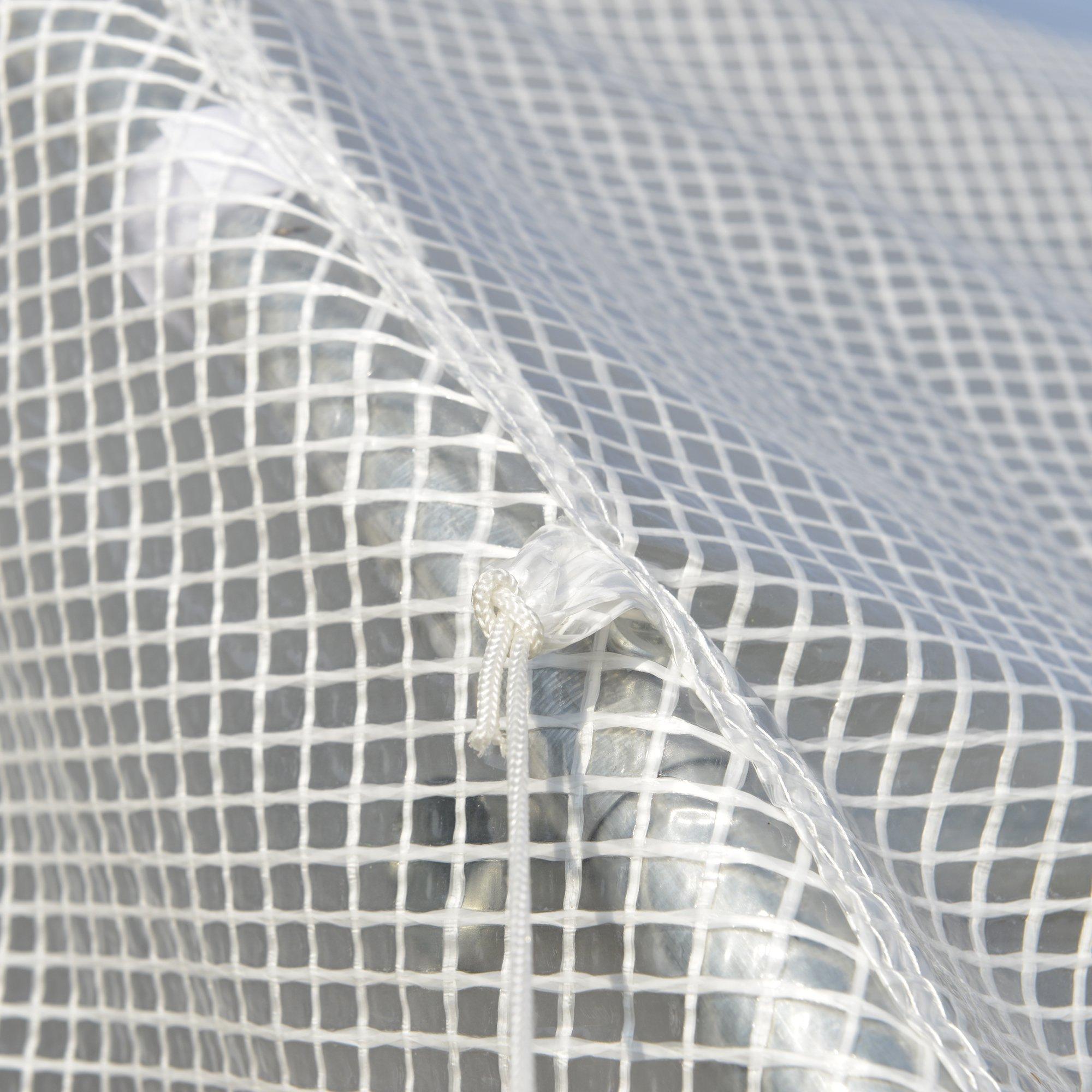 Serra per Orto da Giardino 2,95x2x2m in Acciaio e Polietilene Bianca