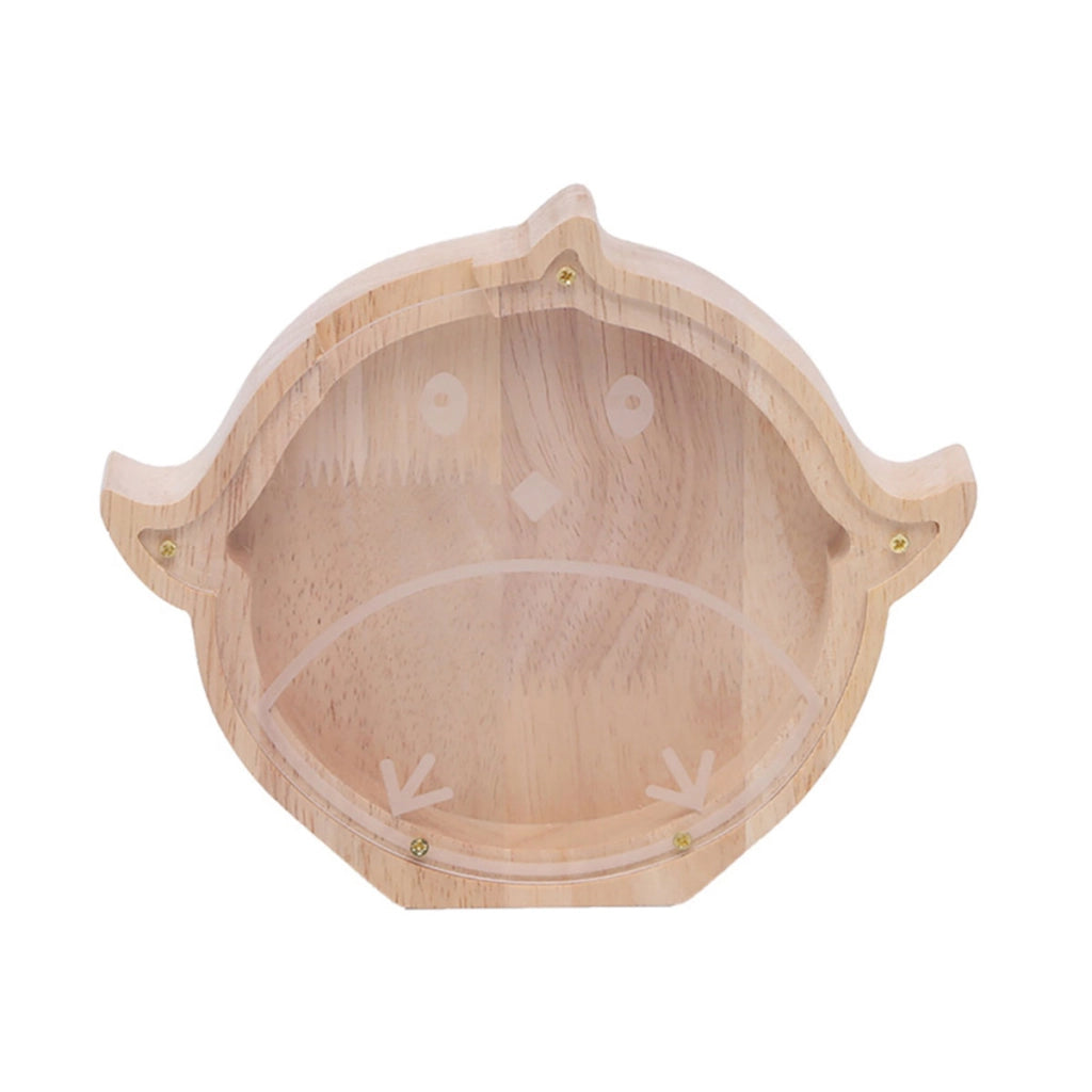 Salvadanaio legno a forma di testa di uccello con fronte in plexiglass Beige TechKidz