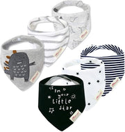Set di 6 Sciarpe Quadrangolari in Cotone per Bambini Burp con Fissaggio Adattabile per Età 0-36 Mesi