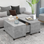 Tavolino da Salotto Grigio Cemento 75x75x38cm Legno Multistrato 806871