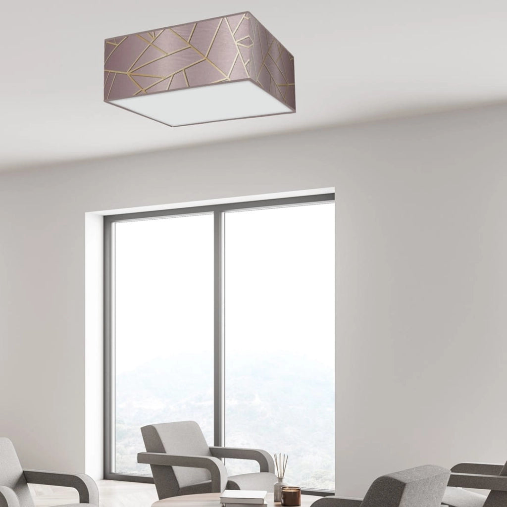Plafoniera quadrata Ziggy Milagro 3xE27 50cm rosa oro