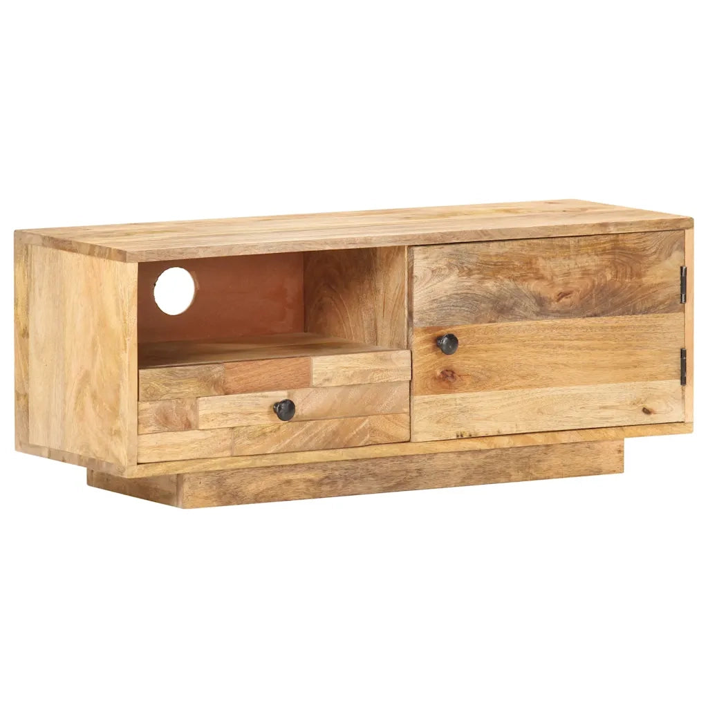 Mobile Porta TV-Credenza per TV 90x30x35 cm in Legno Massello di Mango
