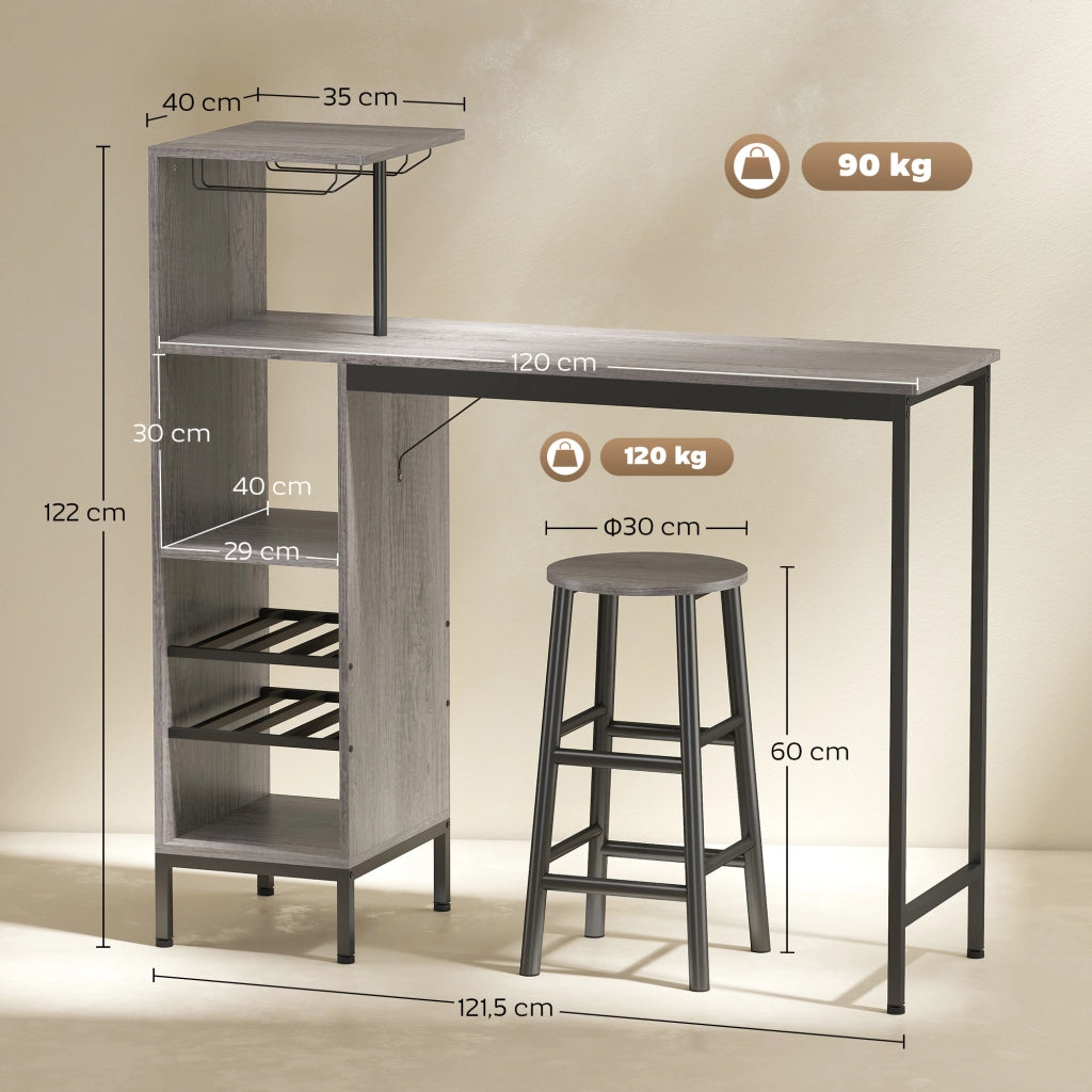 Tavolo da bar con sgabelli ¨C zephmum ¨C legno naturale