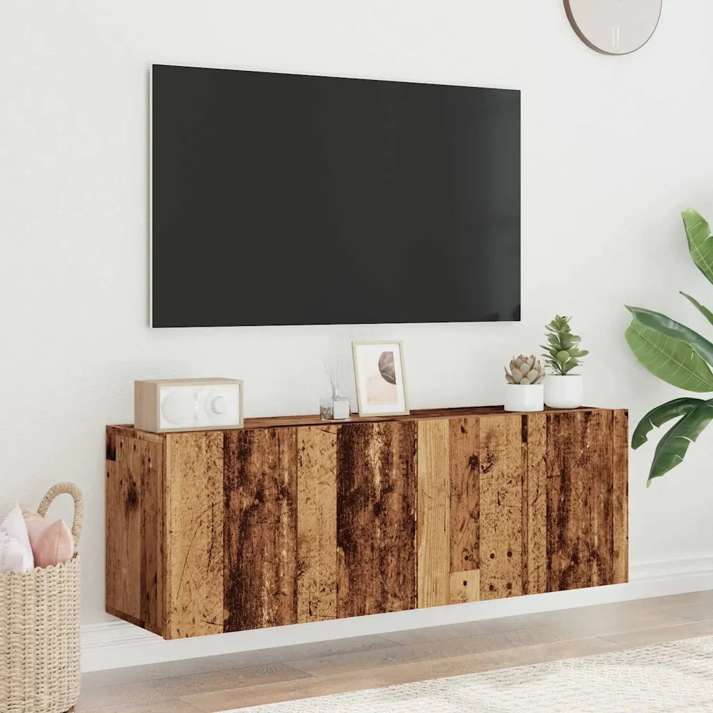 Mobili TV a Parete 2pz Legno Antico 60x30x41 cm 857663